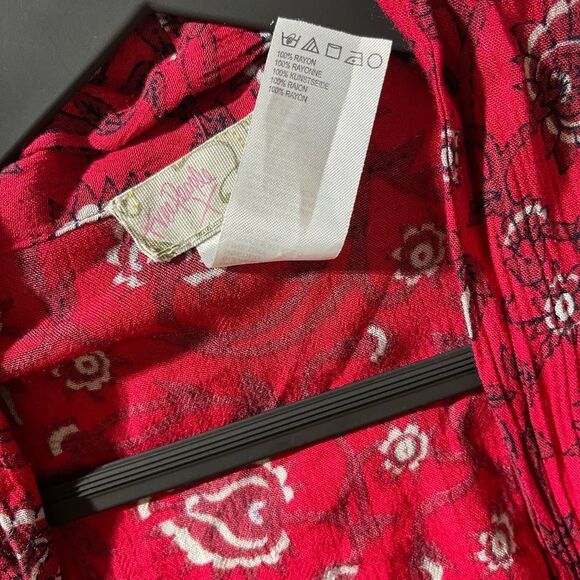 Free People Red and Black Long Cardigan - Picture 3 of 3